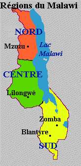 Regional Map of Malawi