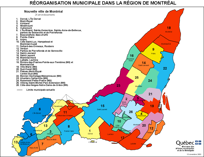 Ile De Montreal Map Île De Montréal Fusionnée