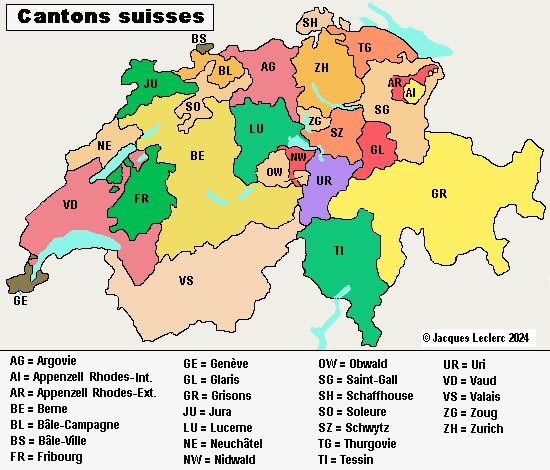 Les cantons suisses